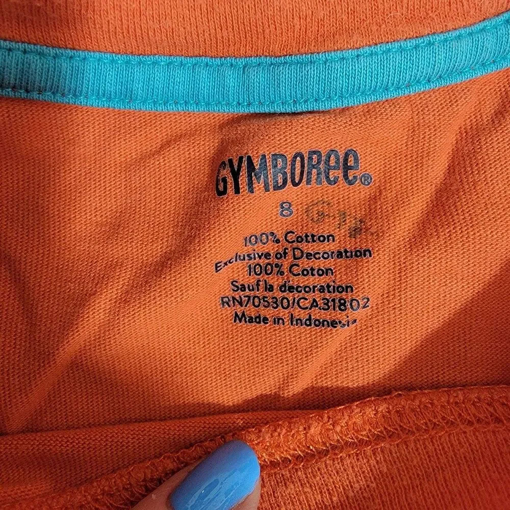 Gymboree Set Of 2 Boys Shirts Cotton Rhino‎ Nautical Red Orange Size 8 READ